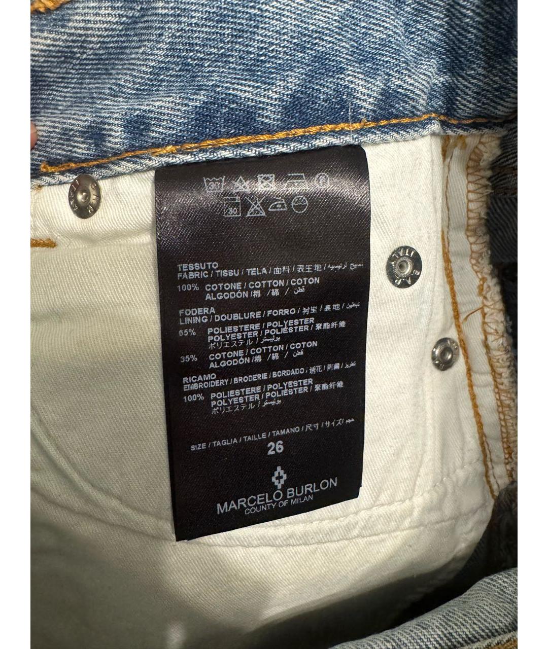 MARCELO BURLON Голубая деним юбка мини, фото 3