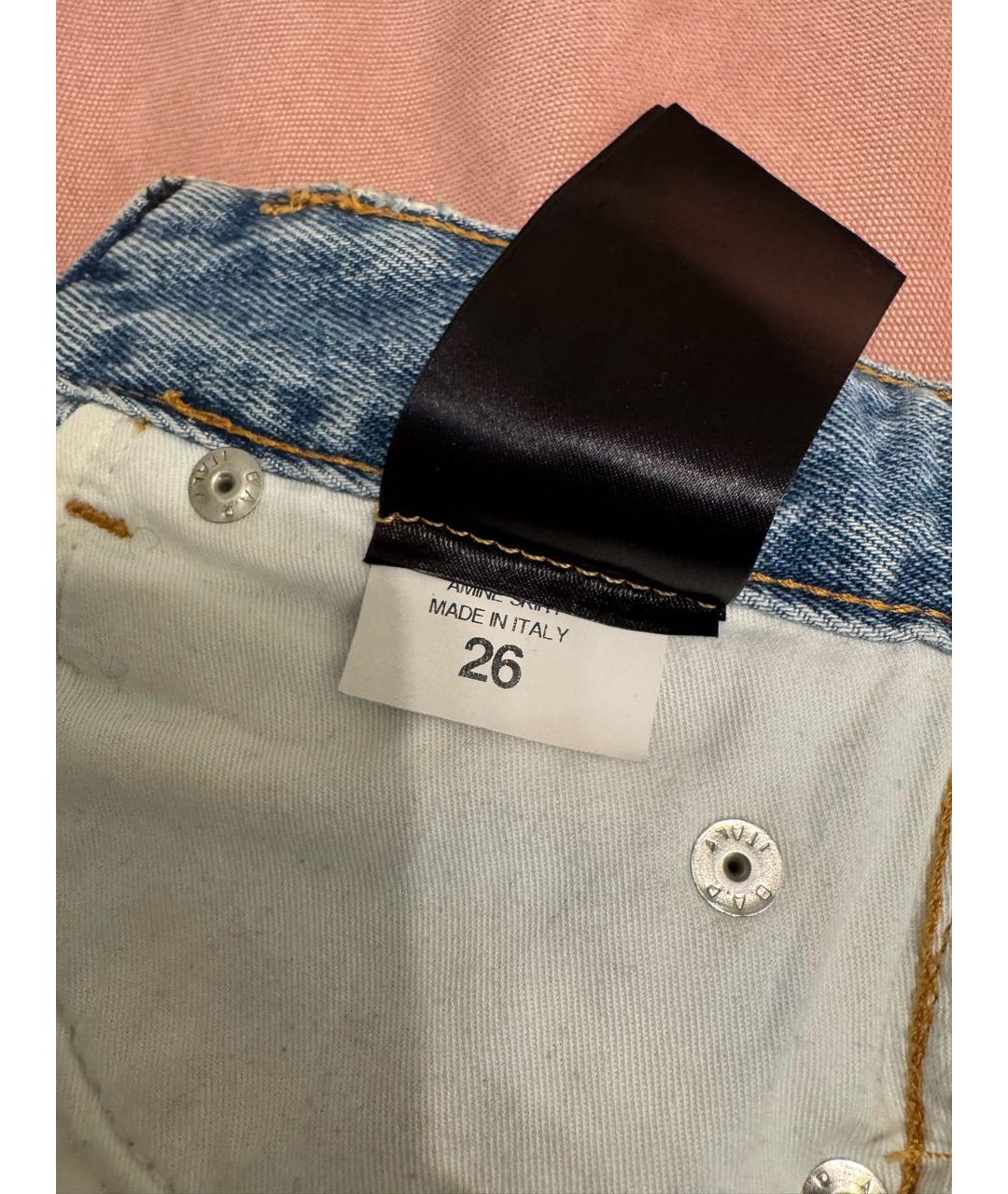 MARCELO BURLON Голубая деним юбка мини, фото 4