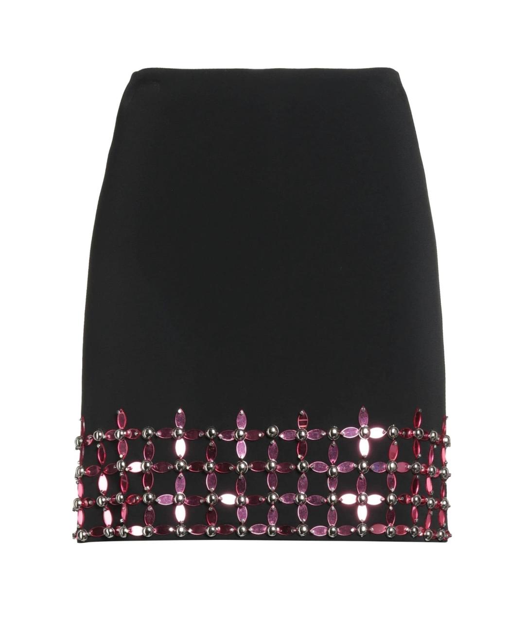 DAVID KOMA Черная вискозная юбка мини, фото 1