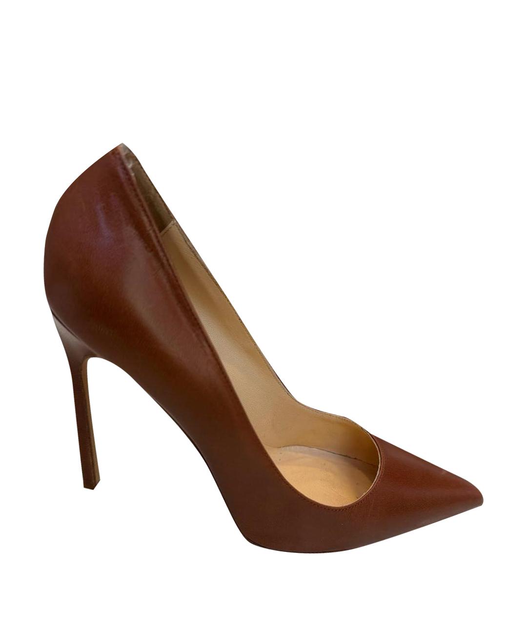 MANOLO BLAHNIK Коричневые кожаные туфли, фото 1