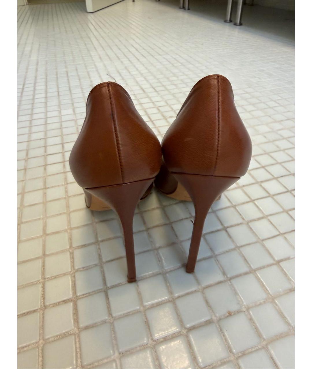 MANOLO BLAHNIK Коричневые кожаные туфли, фото 4