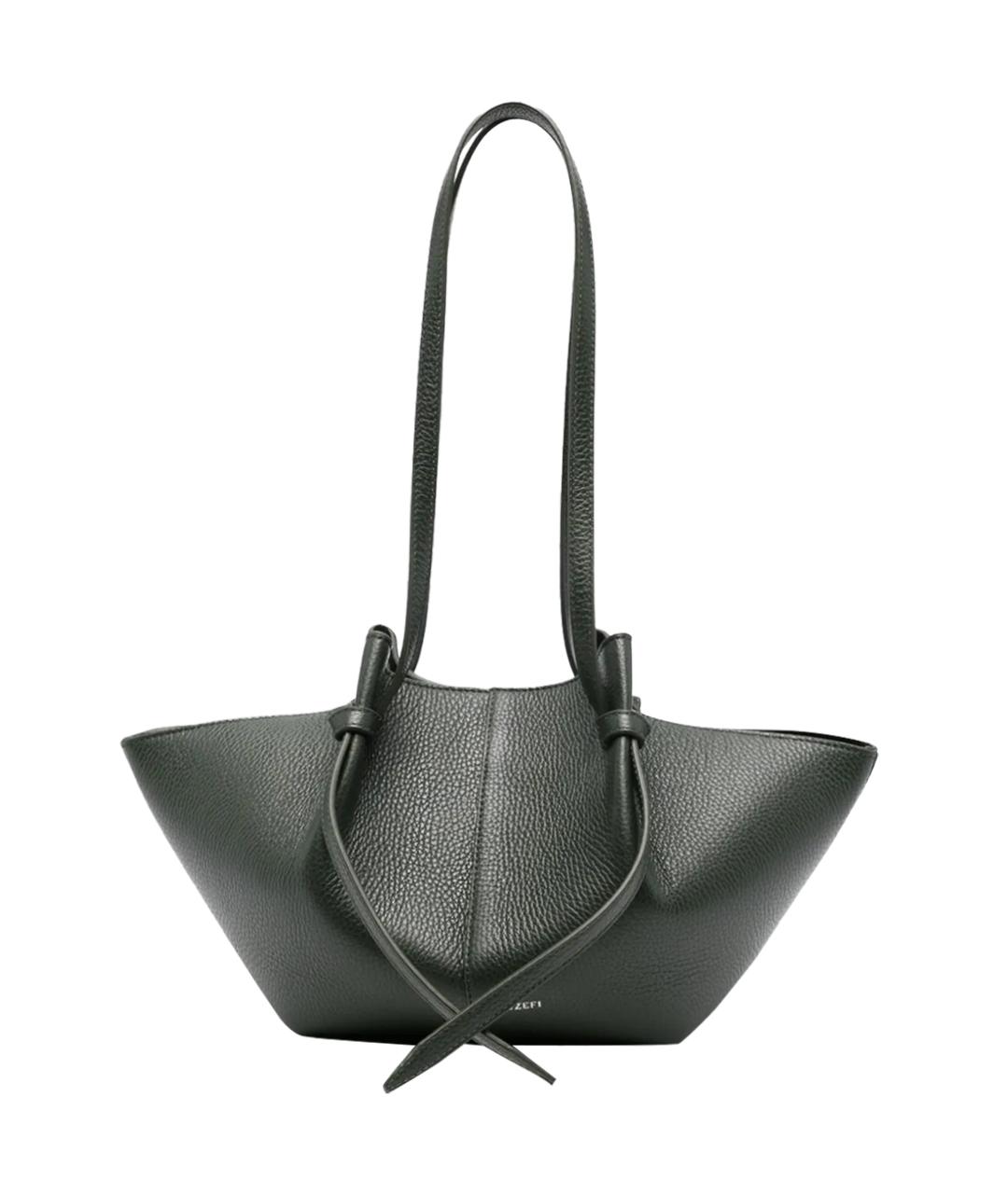 YUZEFI Зеленая кожаная сумка тоут, фото 1