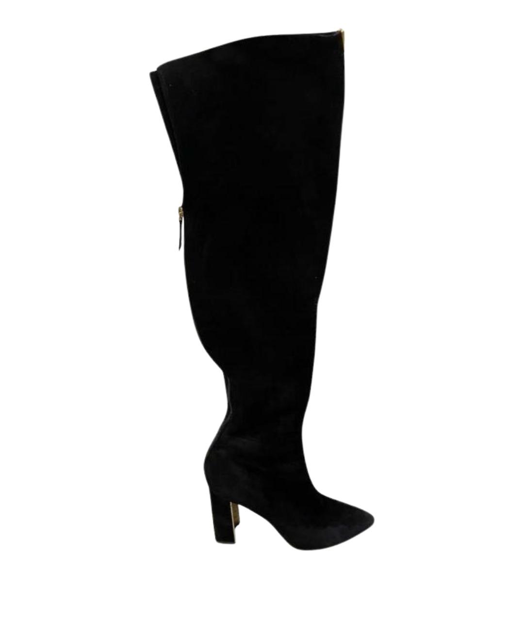 LOUIS VUITTON Черные замшевые сапоги, фото 1