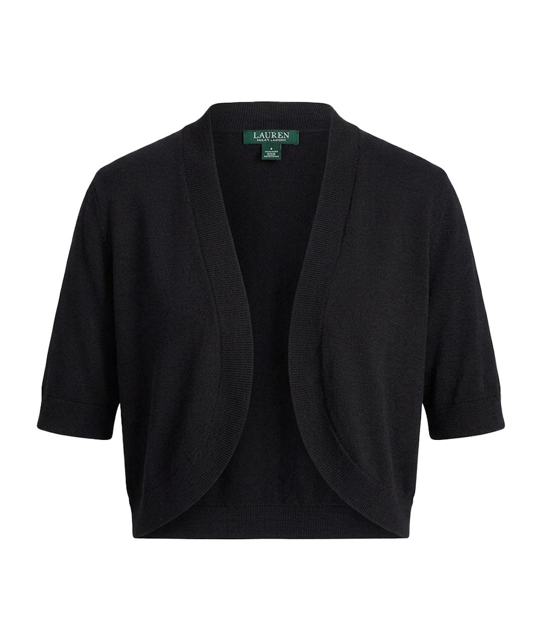 RALPH LAUREN Черный хлопковый кардиган, фото 1