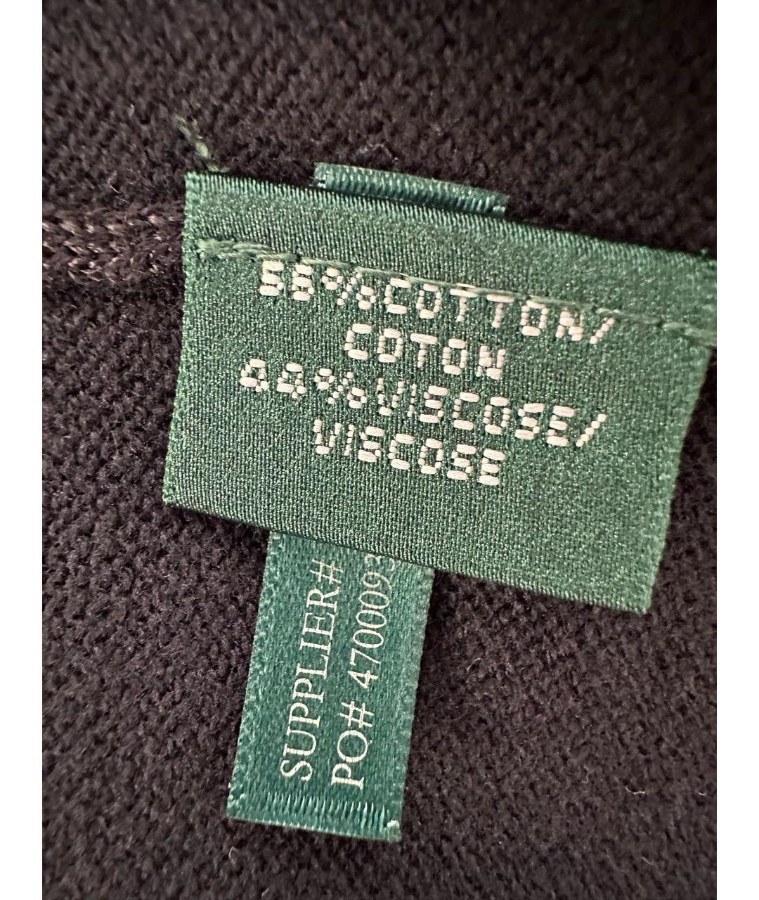 RALPH LAUREN Черный хлопковый кардиган, фото 4