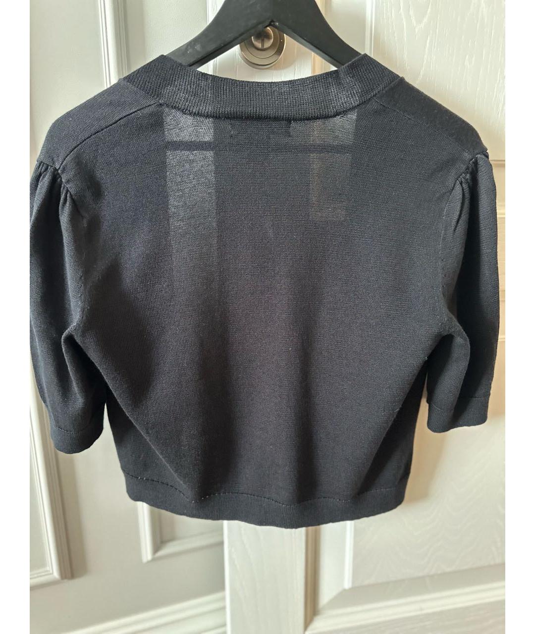 RALPH LAUREN Черный хлопковый кардиган, фото 2