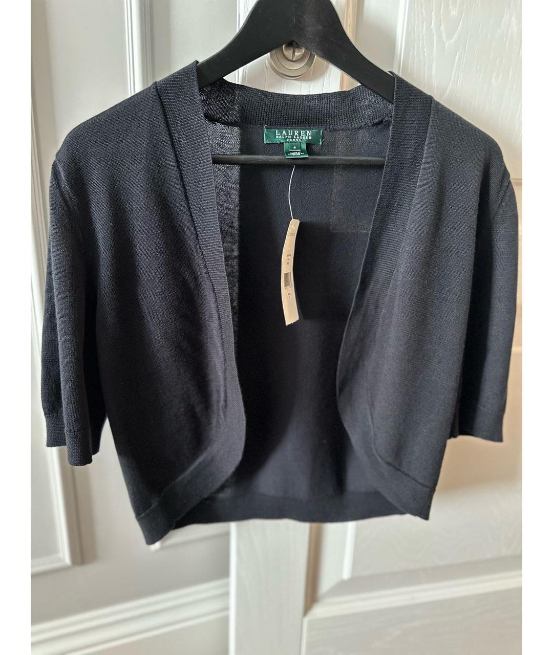 RALPH LAUREN Черный хлопковый кардиган, фото 5