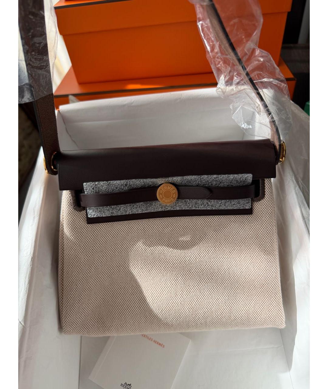 HERMES Тканевая сумка через плечо, фото 5