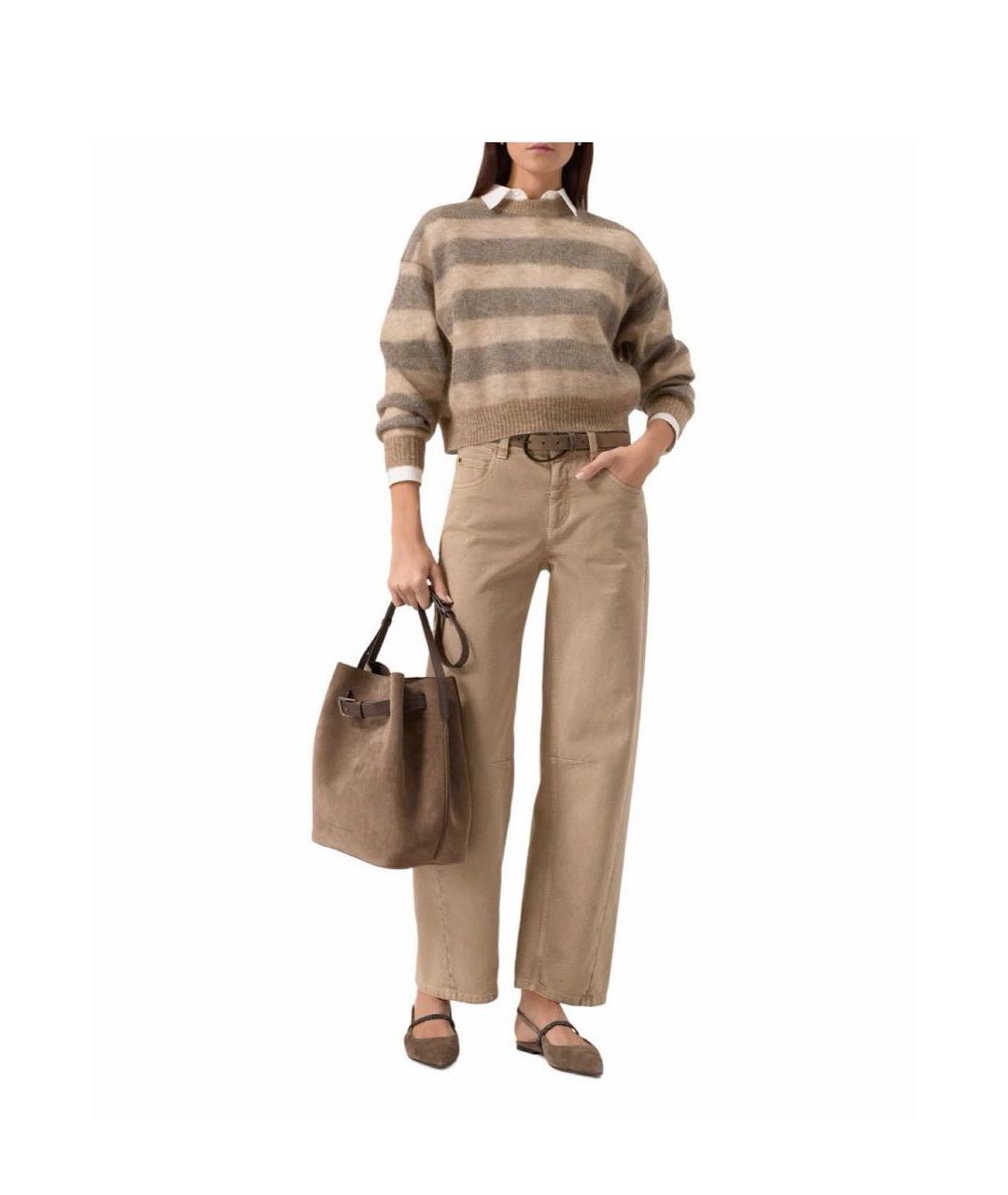 BRUNELLO CUCINELLI Коричневая замшевая сумка тоут, фото 3