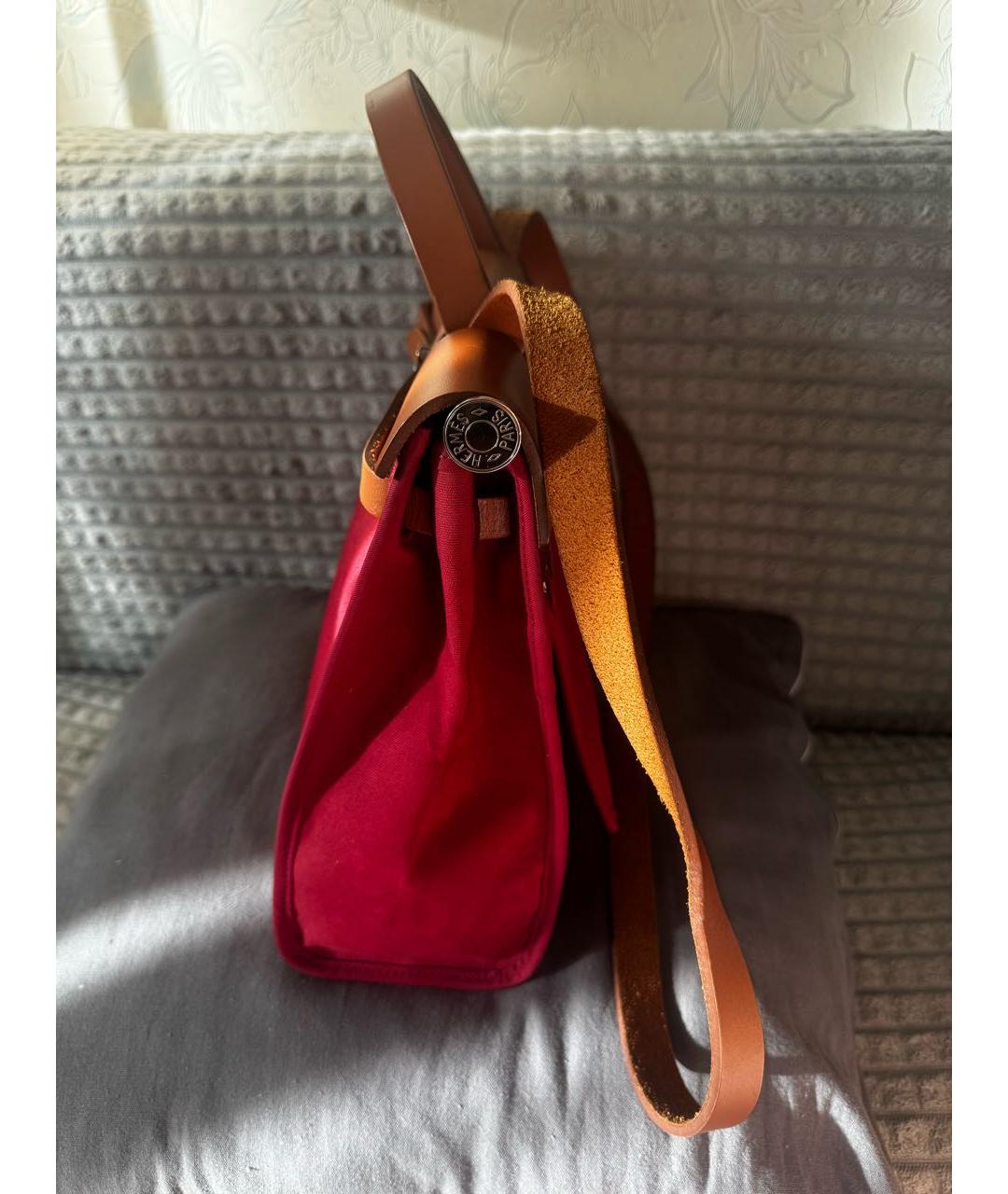 HERMES Розовая тканевая сумка через плечо, фото 6