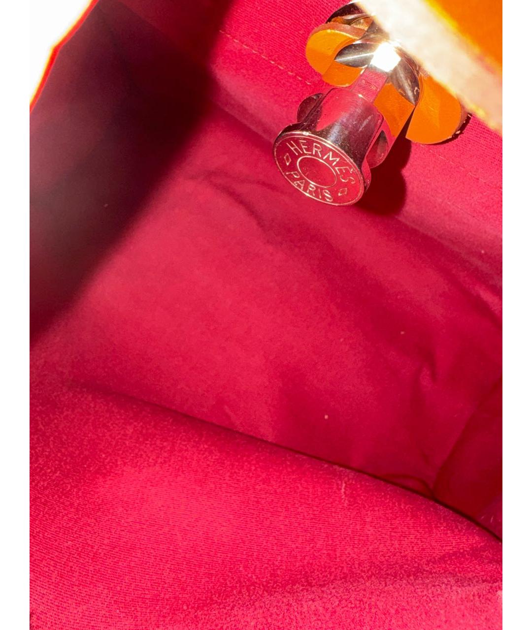 HERMES Розовая тканевая сумка через плечо, фото 8