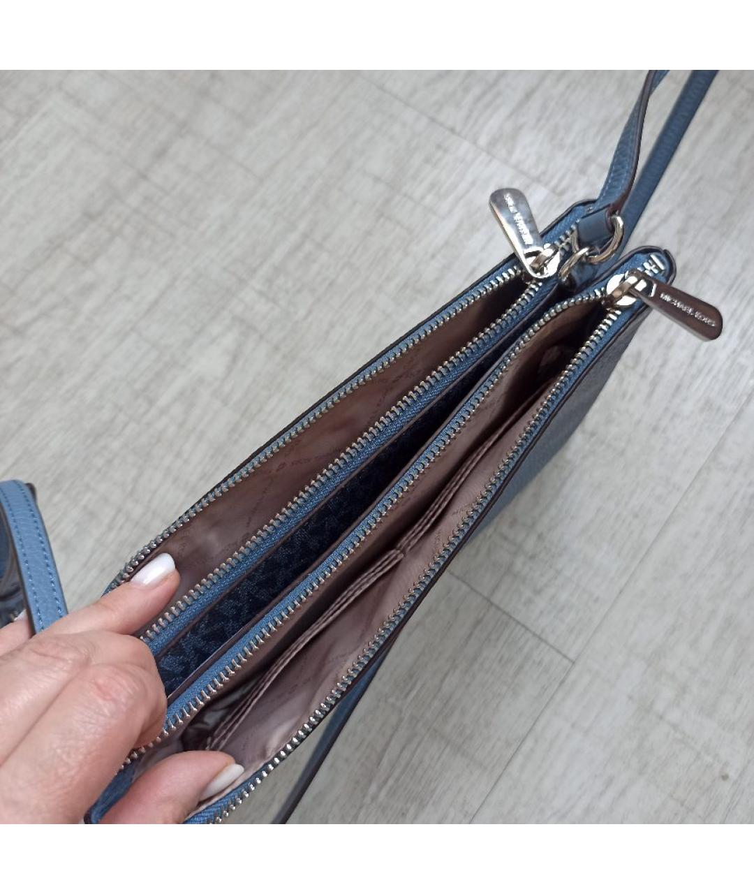 MICHAEL KORS Синяя кожаная сумка через плечо, фото 4