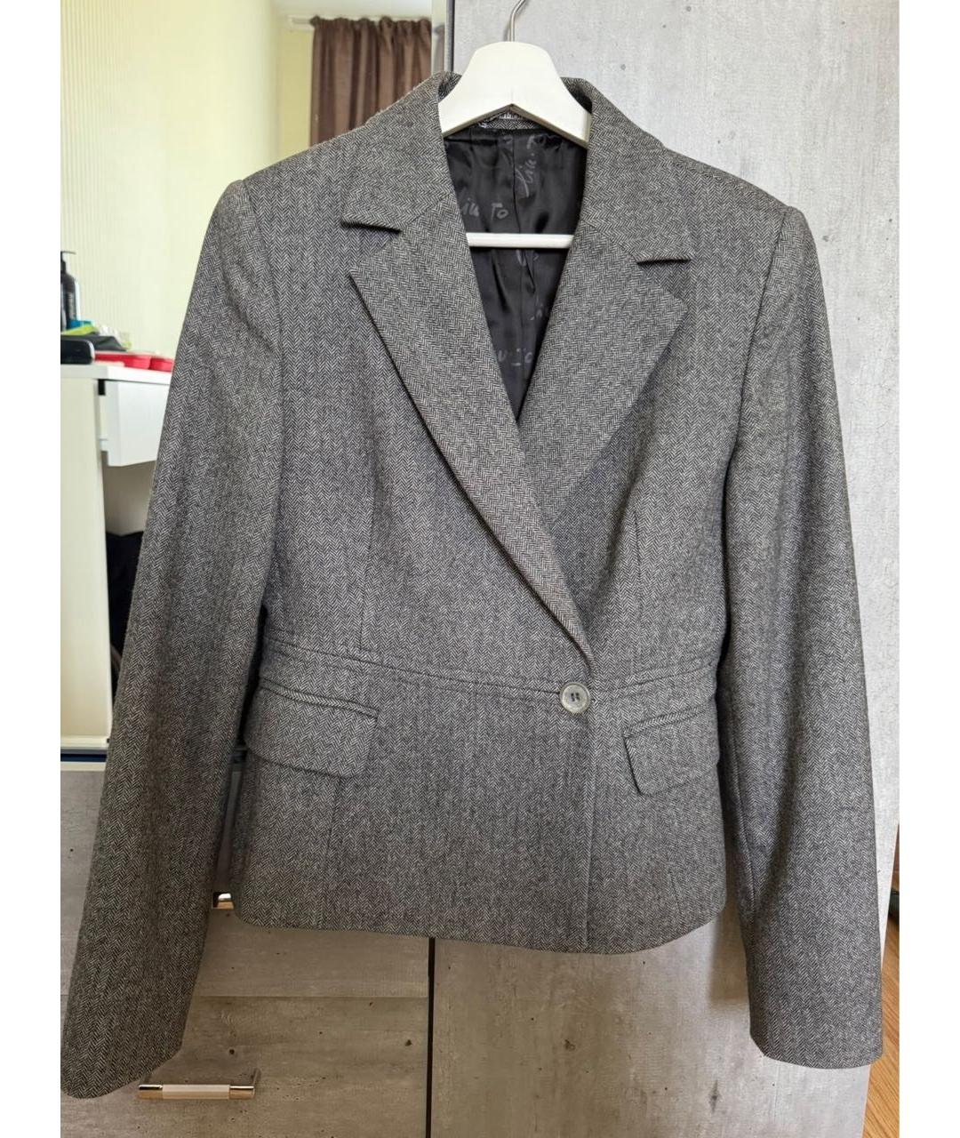 LIU JO Серый шерстяной жакет/пиджак, фото 7