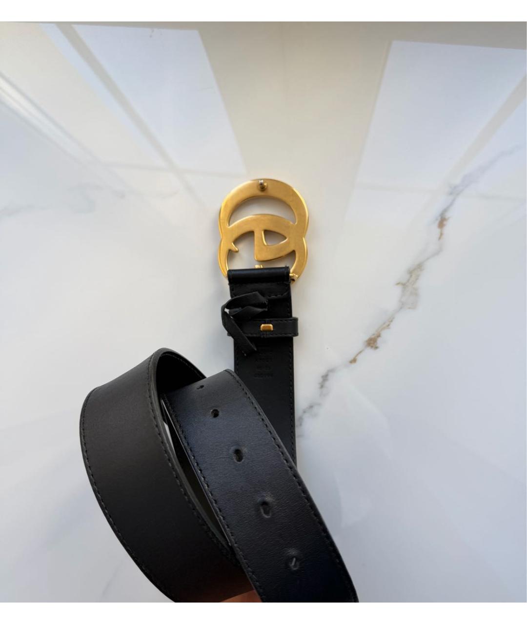 GUCCI Черный кожаный ремень, фото 4