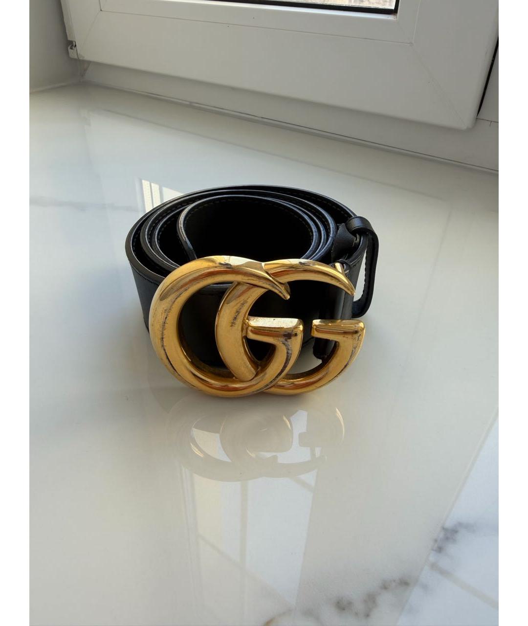 GUCCI Черный кожаный ремень, фото 5