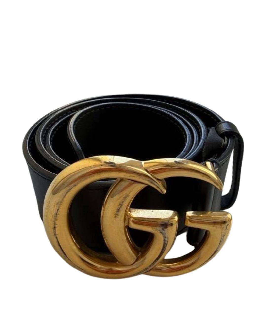 GUCCI Черный кожаный ремень, фото 1