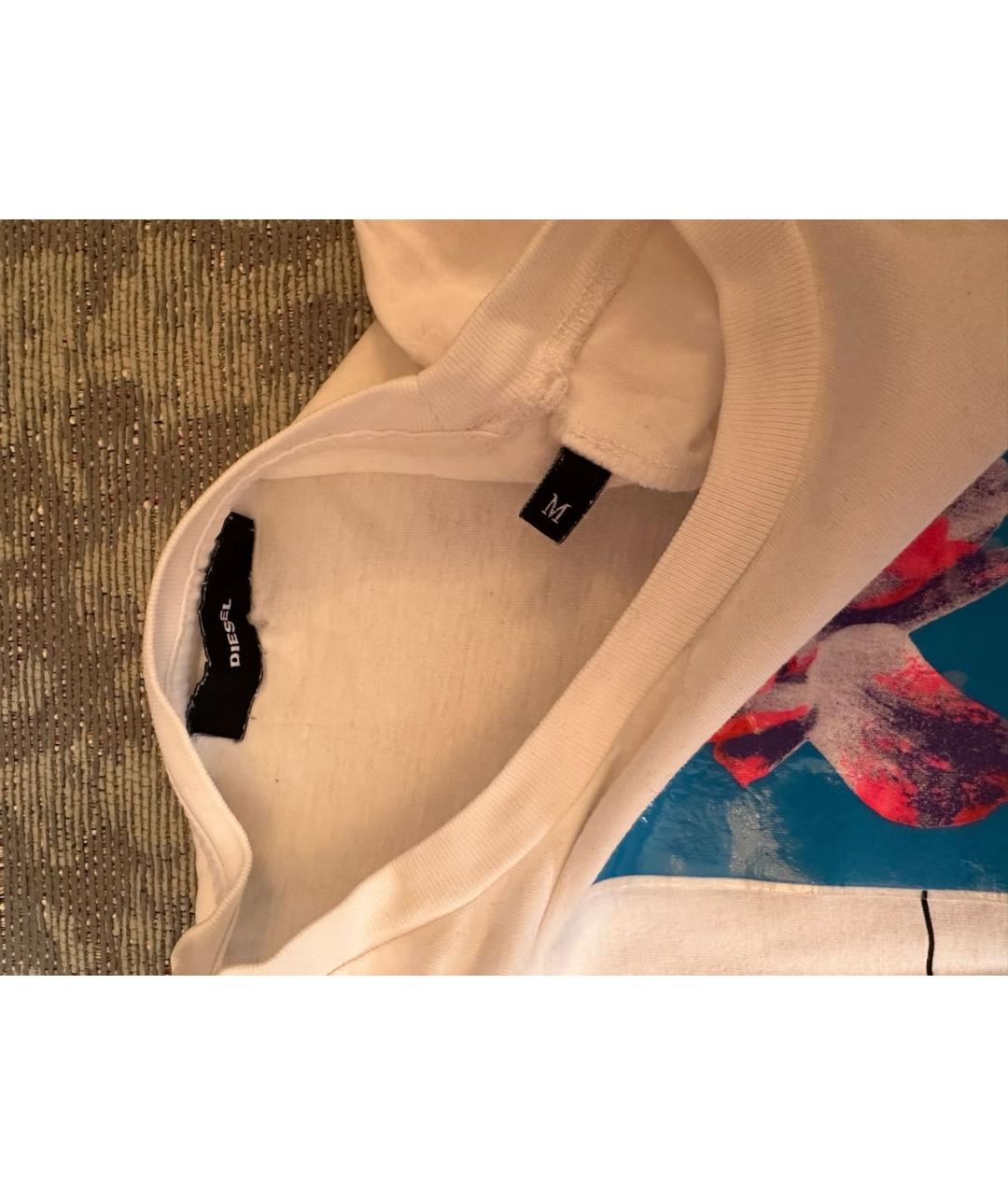 DIESEL Белая хлопковая футболка, фото 3