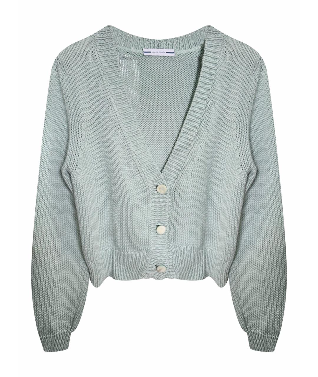 JACOB COHEN Салатовый хлопковый кардиган, фото 1