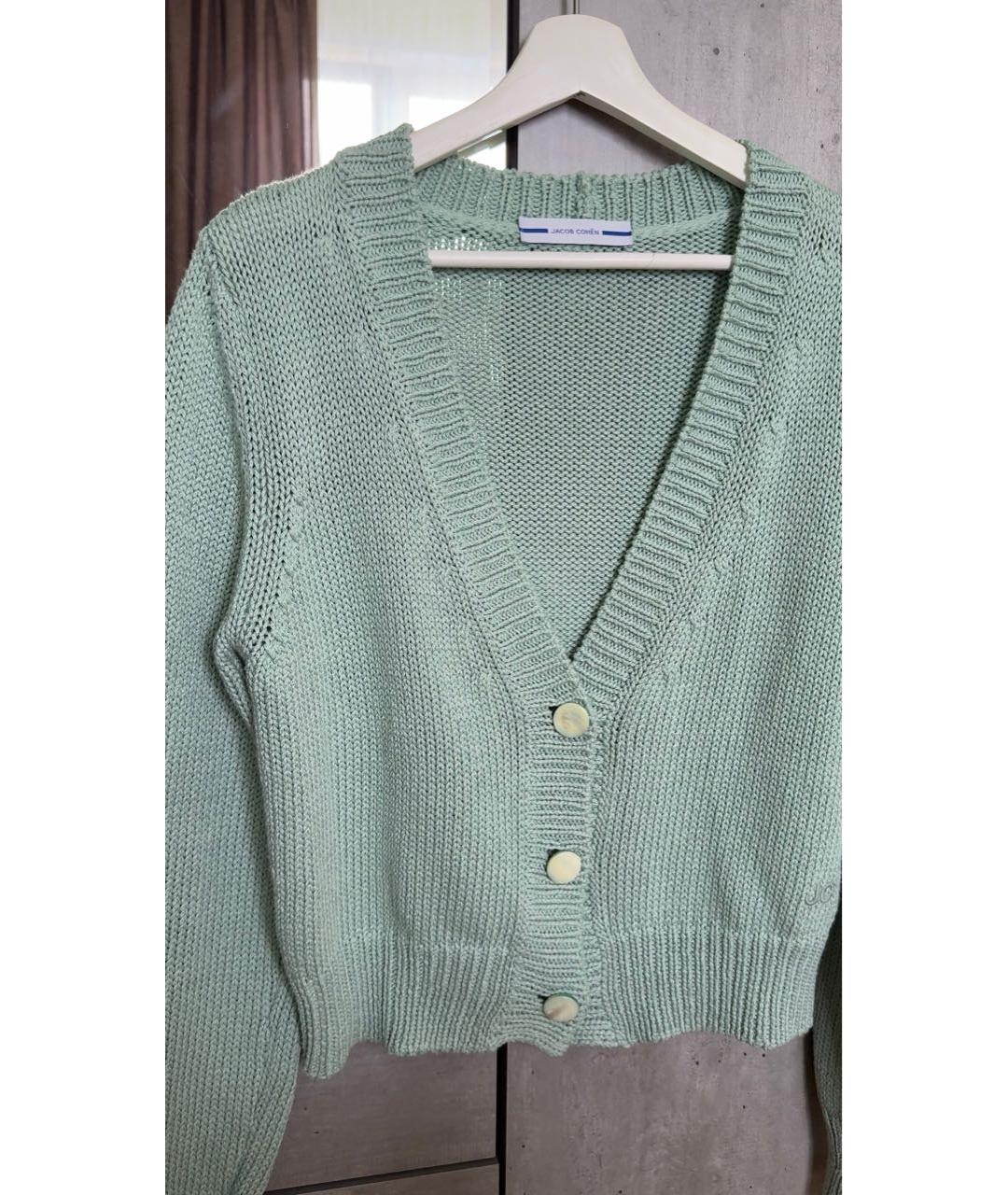 JACOB COHEN Салатовый хлопковый кардиган, фото 2