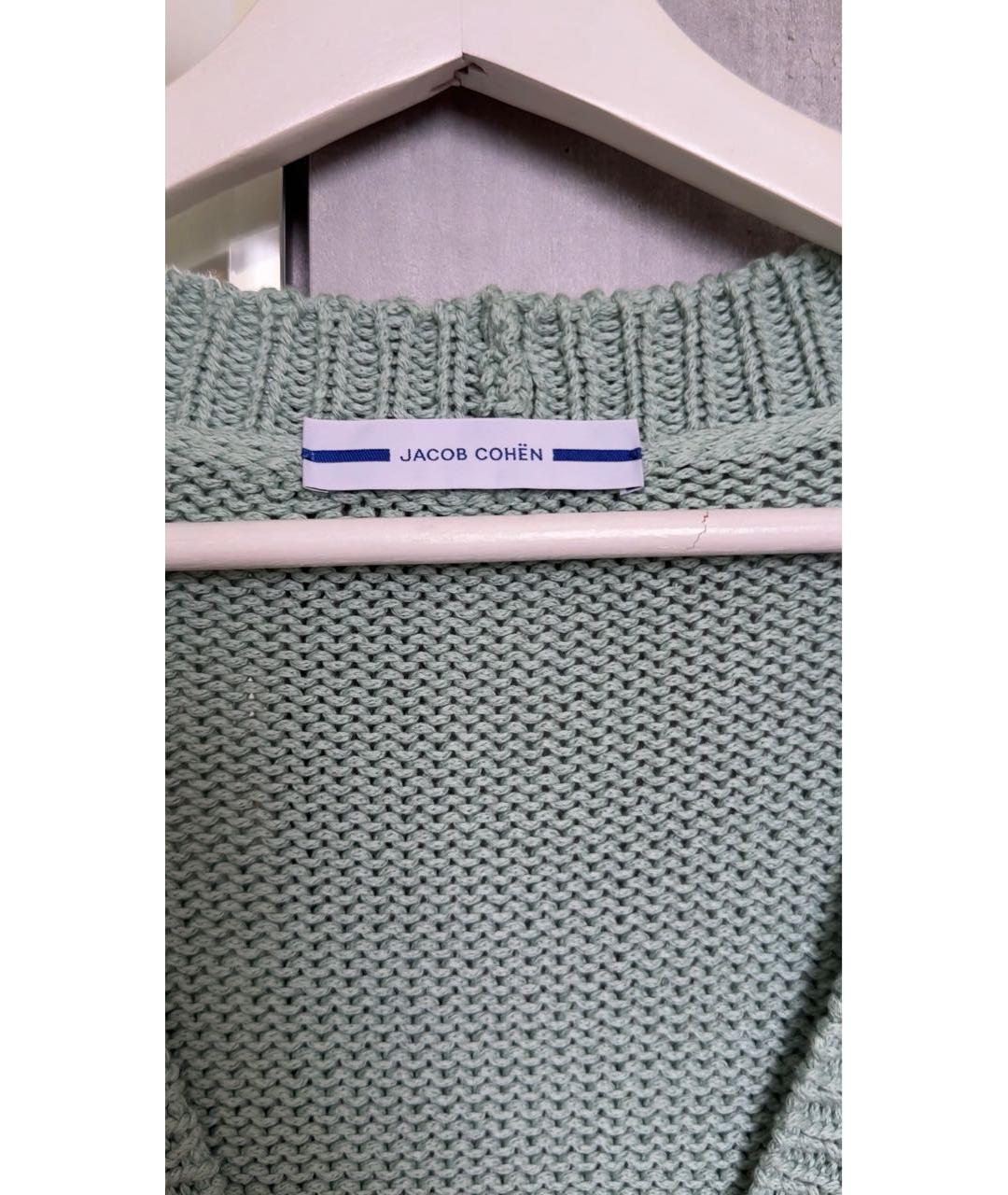 JACOB COHEN Салатовый хлопковый кардиган, фото 4