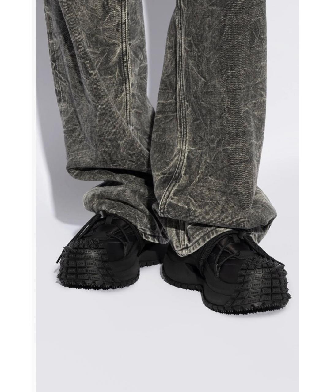 EMPORIO ARMANI Черные текстильные низкие кроссовки / кеды, фото 8