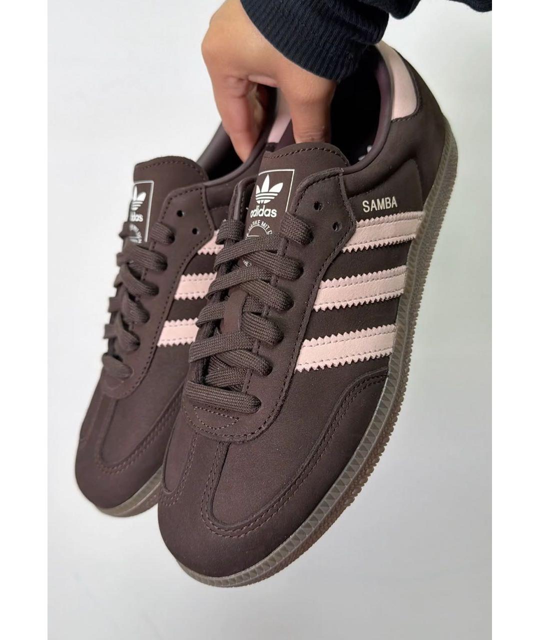 ADIDAS Коричневые кожаные кеды, фото 2