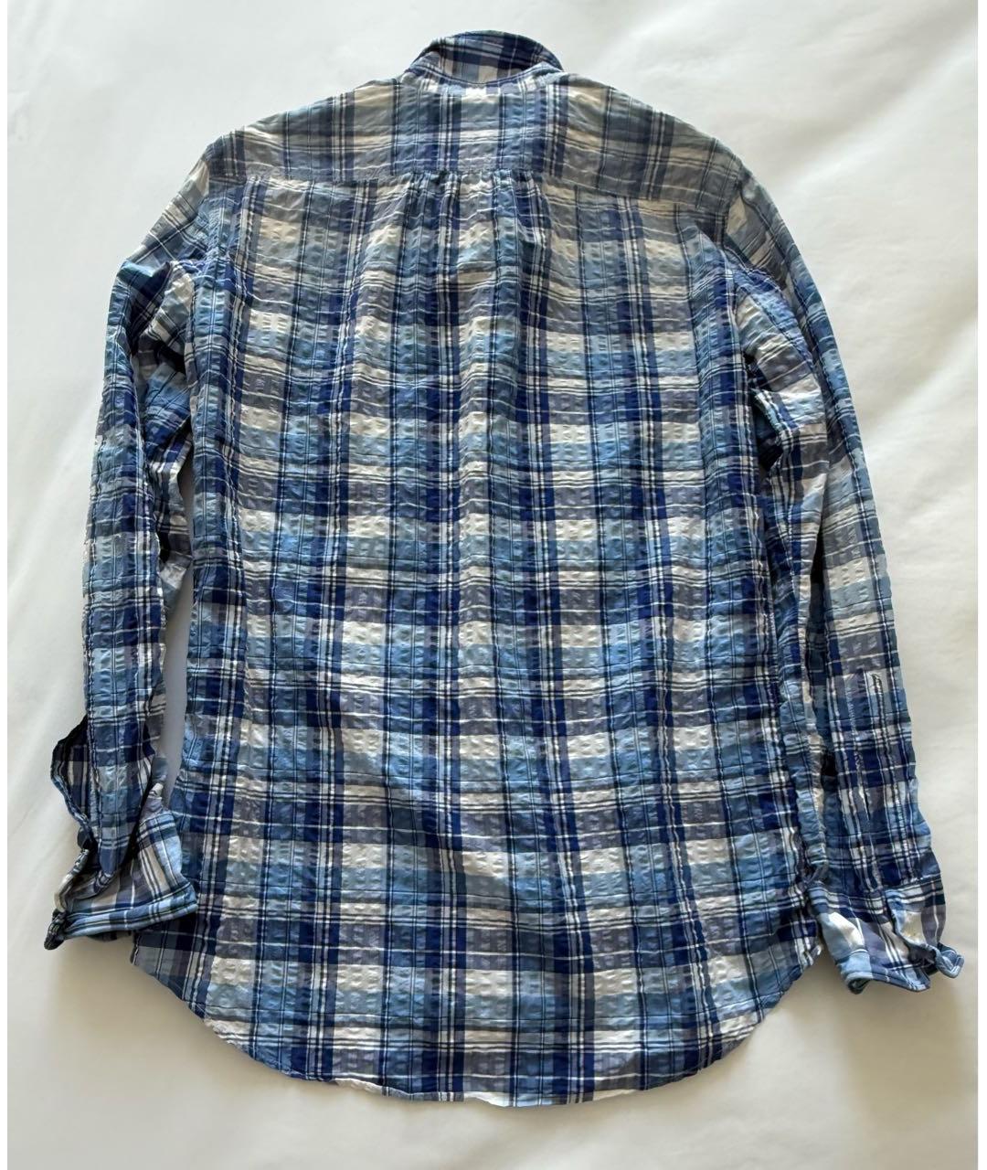 DSQUARED2 Синяя хлопковая кэжуал рубашка, фото 7