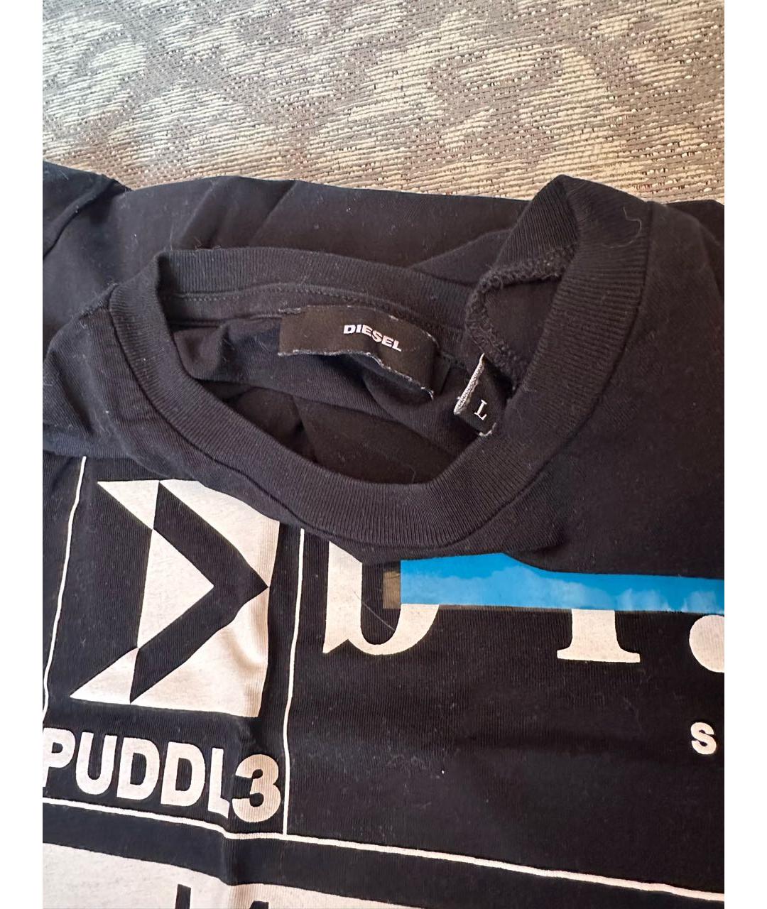 DIESEL Черная хлопковая футболка, фото 3