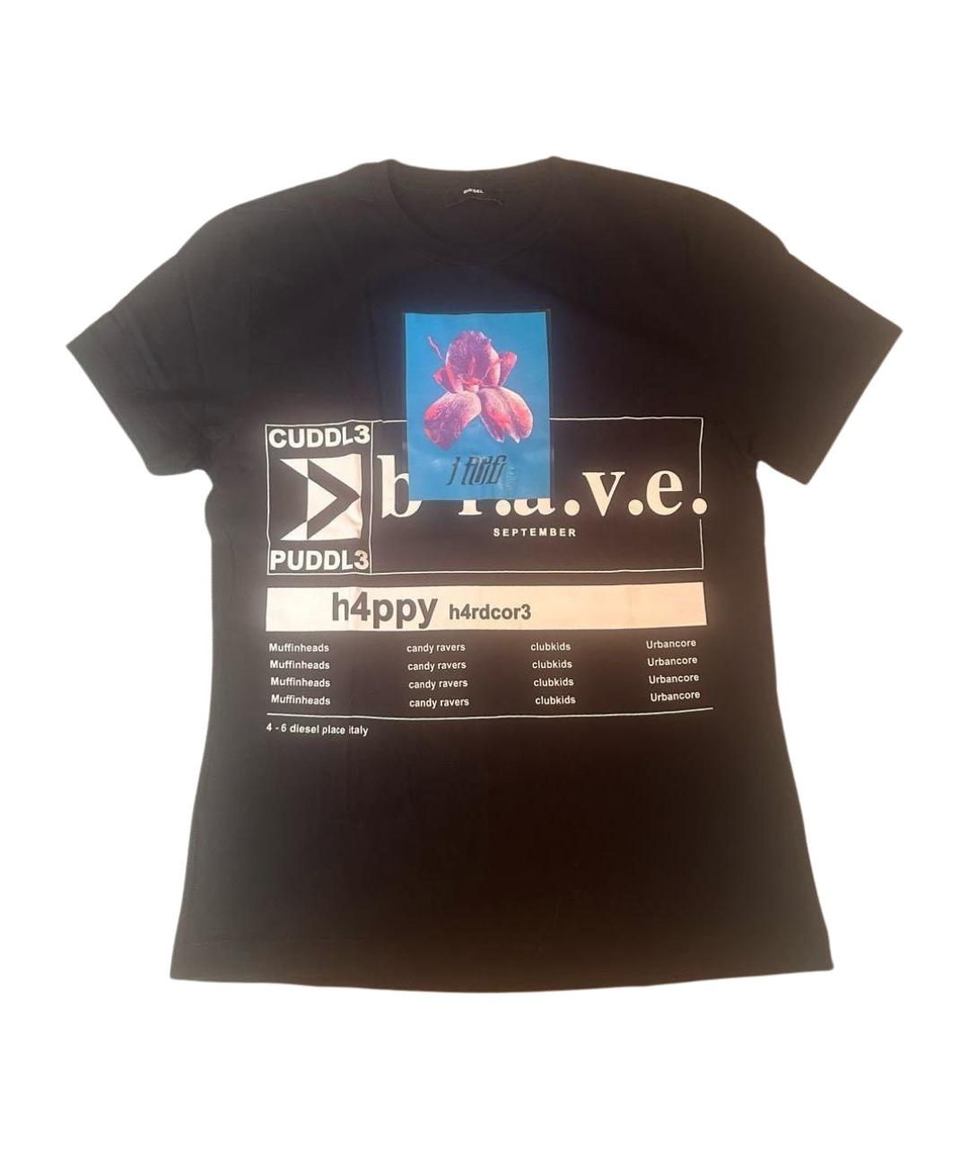 DIESEL Черная хлопковая футболка, фото 1