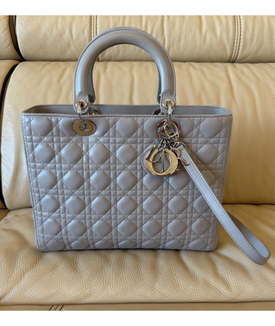 CHRISTIAN DIOR Бежевая кожаная сумка с короткими ручками, фото 9