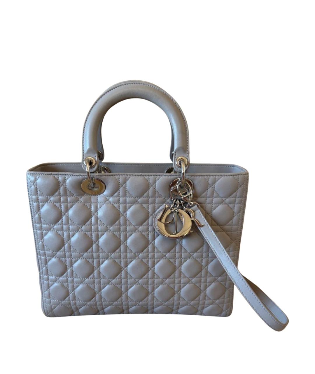 CHRISTIAN DIOR Бежевая кожаная сумка с короткими ручками, фото 1