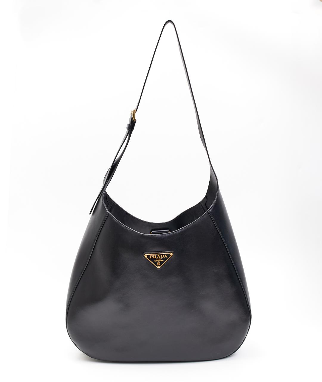 PRADA Черная кожаная сумка тоут, фото 6