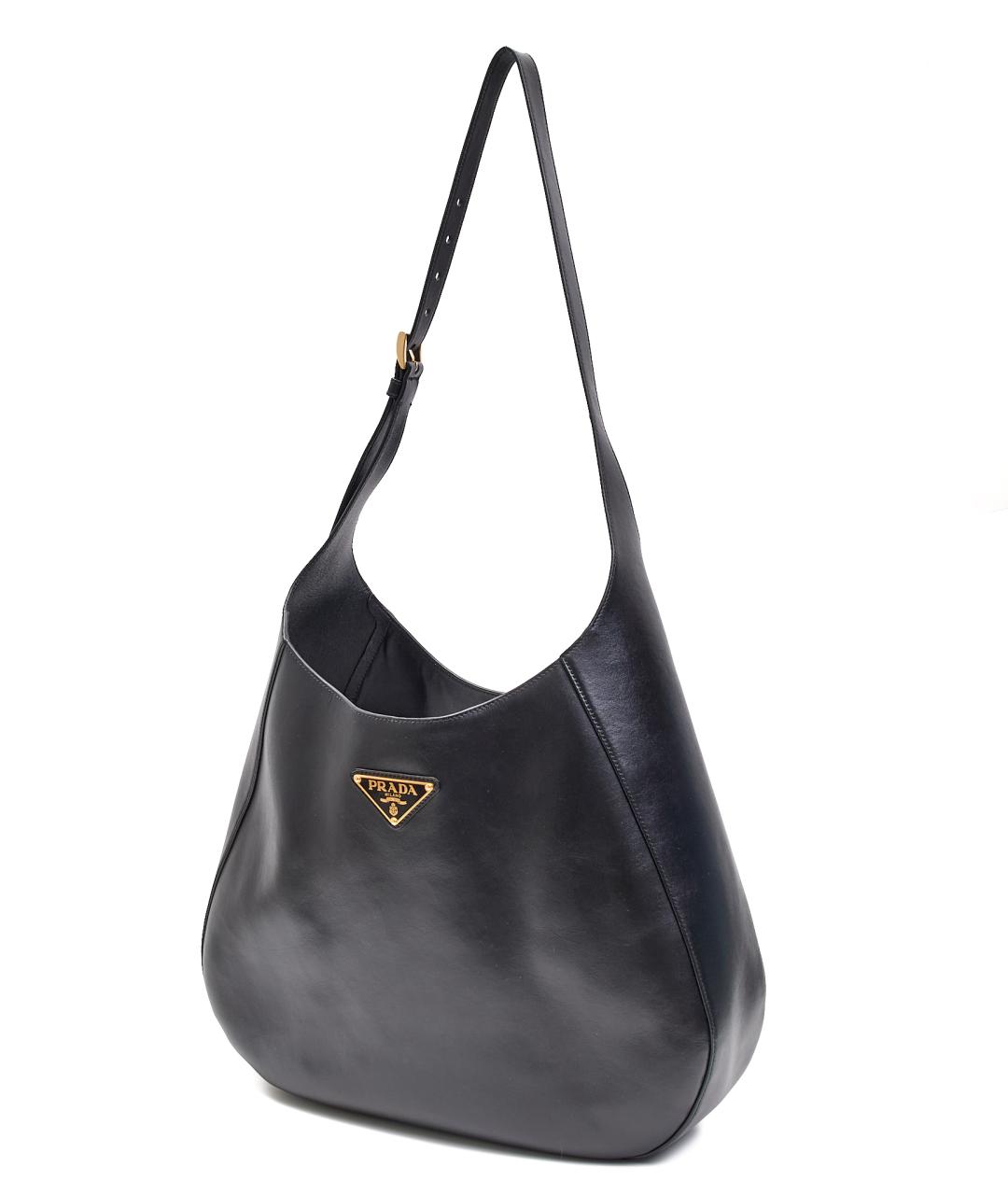 PRADA Черная кожаная сумка тоут, фото 2