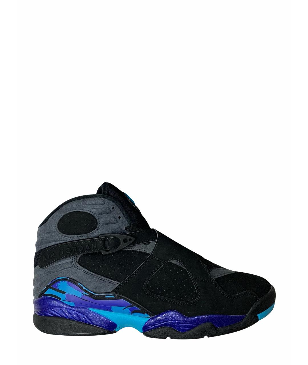 JORDAN Черные нубуковые высокие кроссовки / кеды, фото 1