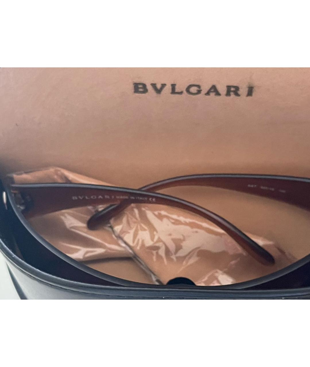 BVLGARI Коричневые пластиковые солнцезащитные очки, фото 4