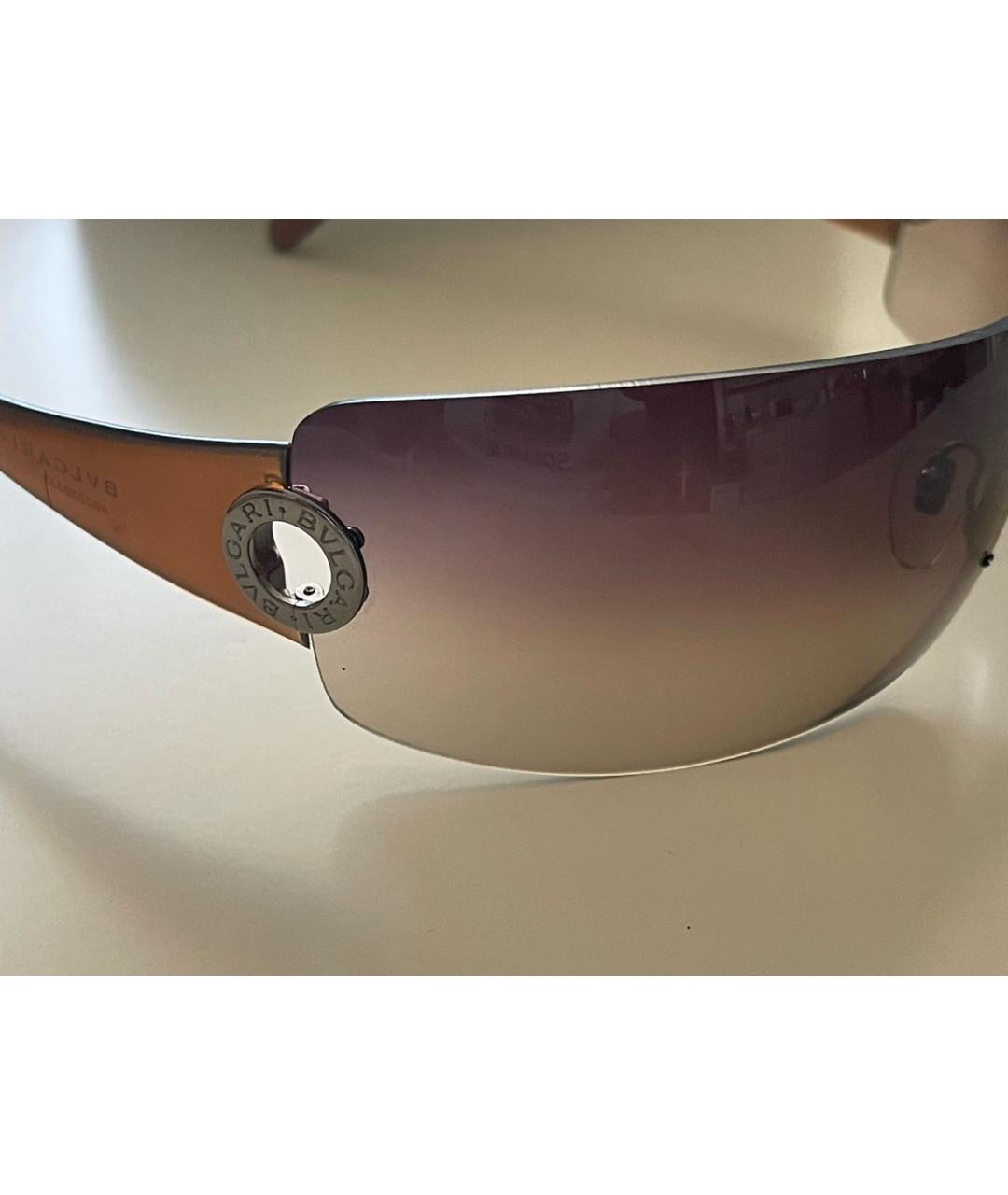 BVLGARI Коричневые пластиковые солнцезащитные очки, фото 3