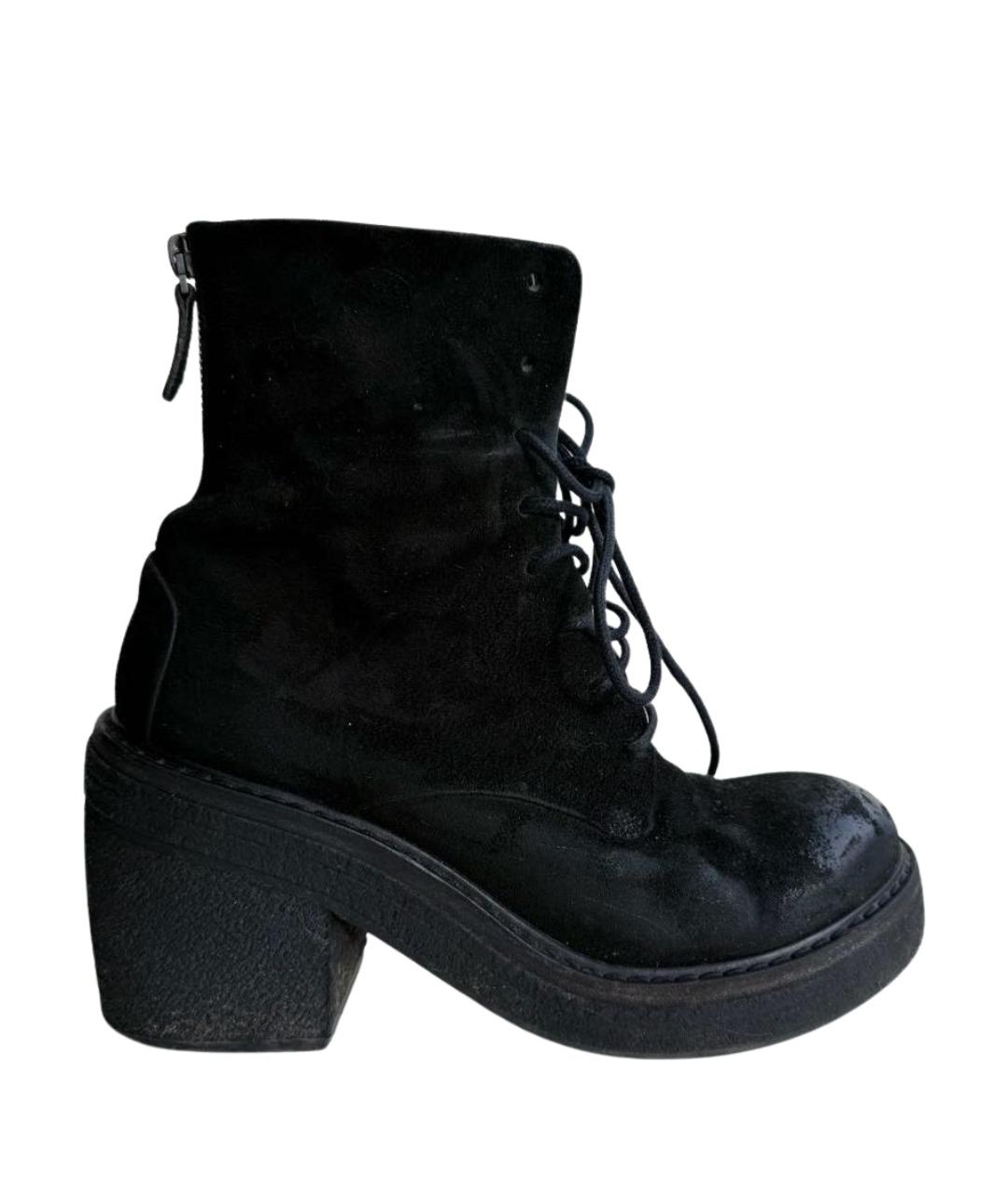 MARSELL Черные замшевые ботинки, фото 1