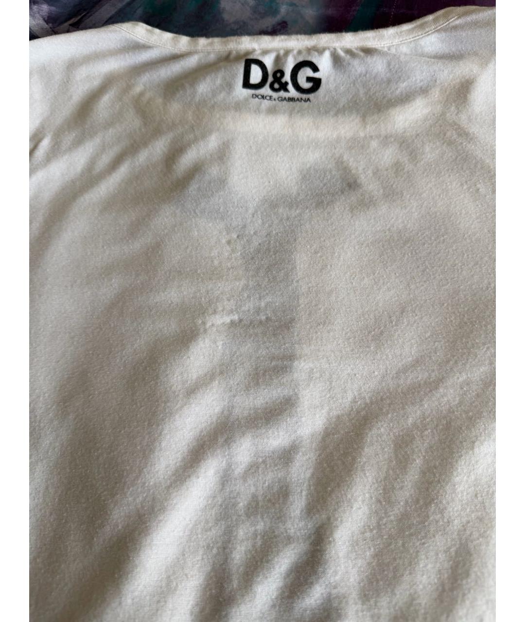 DOLCE&GABBANA Белая хлопковая футболка, фото 6