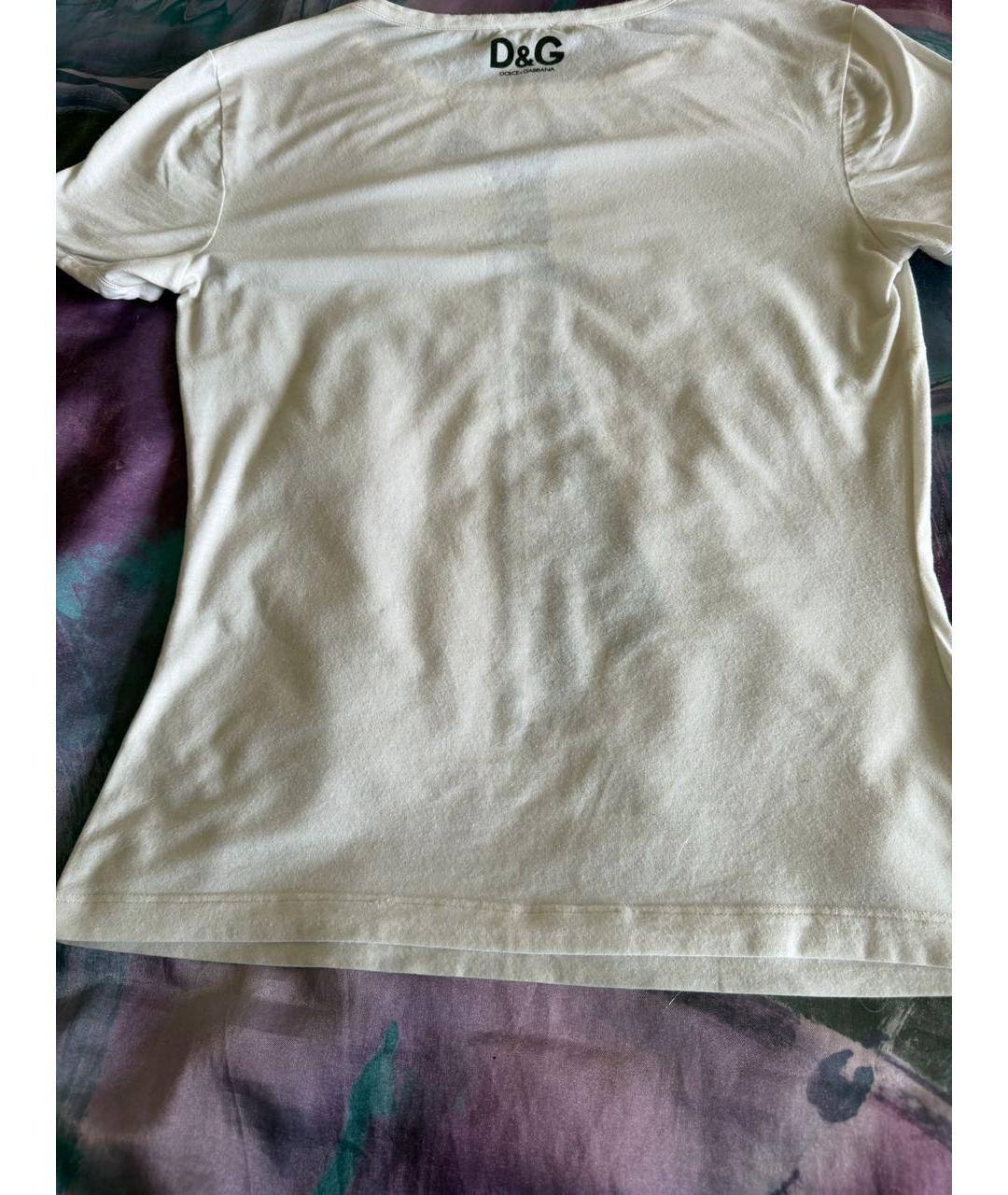 DOLCE&GABBANA Белая хлопковая футболка, фото 7