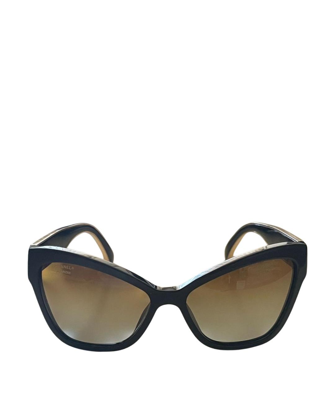 CHANEL Черные пластиковые солнцезащитные очки, фото 1