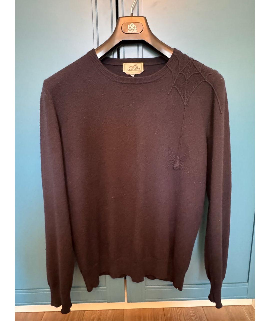 HERMES Темно-синий кашемировый джемпер / свитер, фото 5