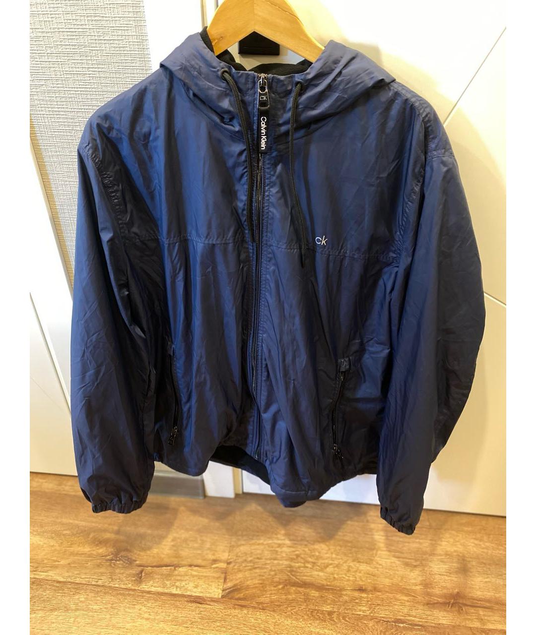 CALVIN KLEIN Темно-синяя полиэстеровая куртка, фото 9