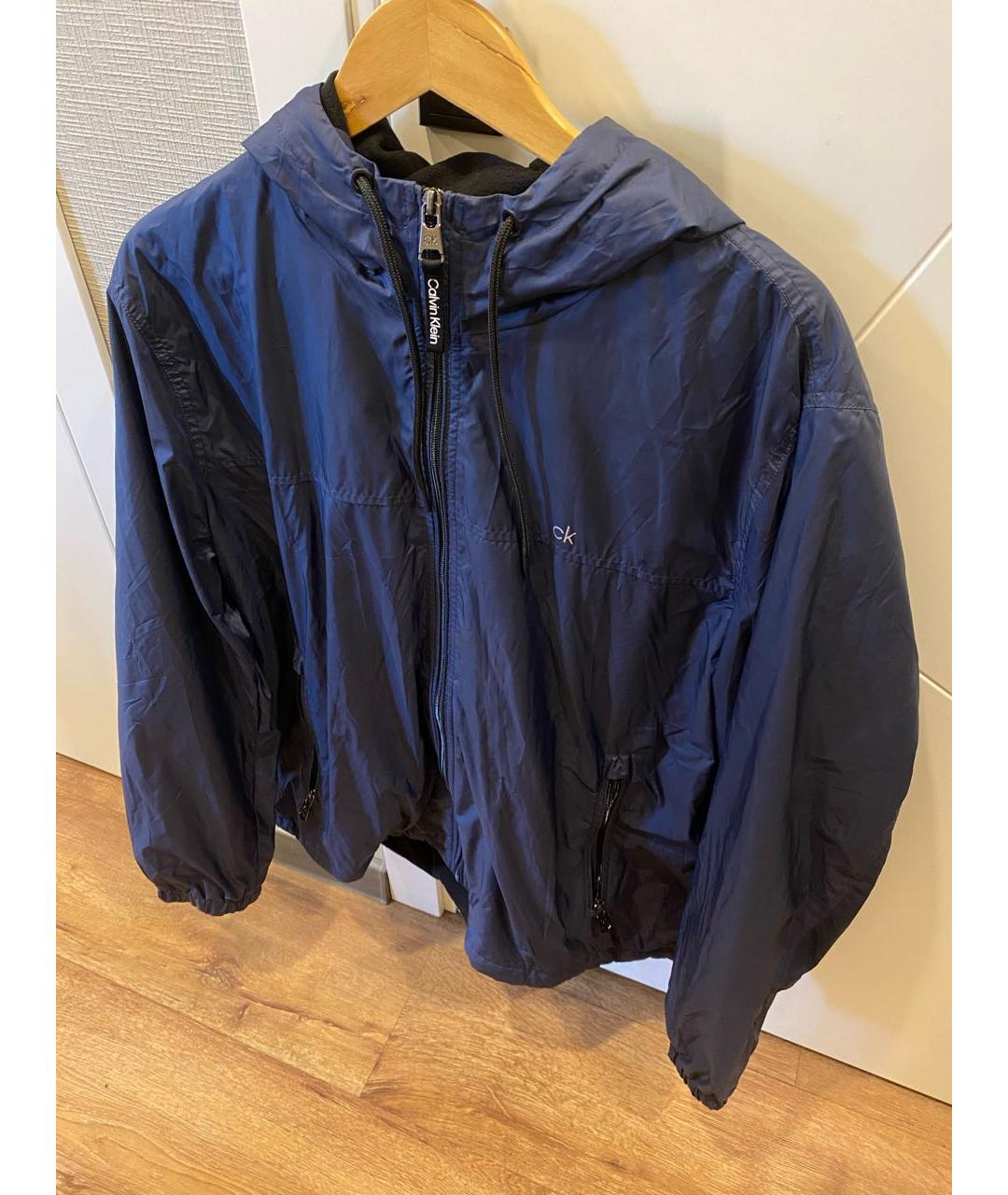 CALVIN KLEIN Темно-синяя полиэстеровая куртка, фото 8