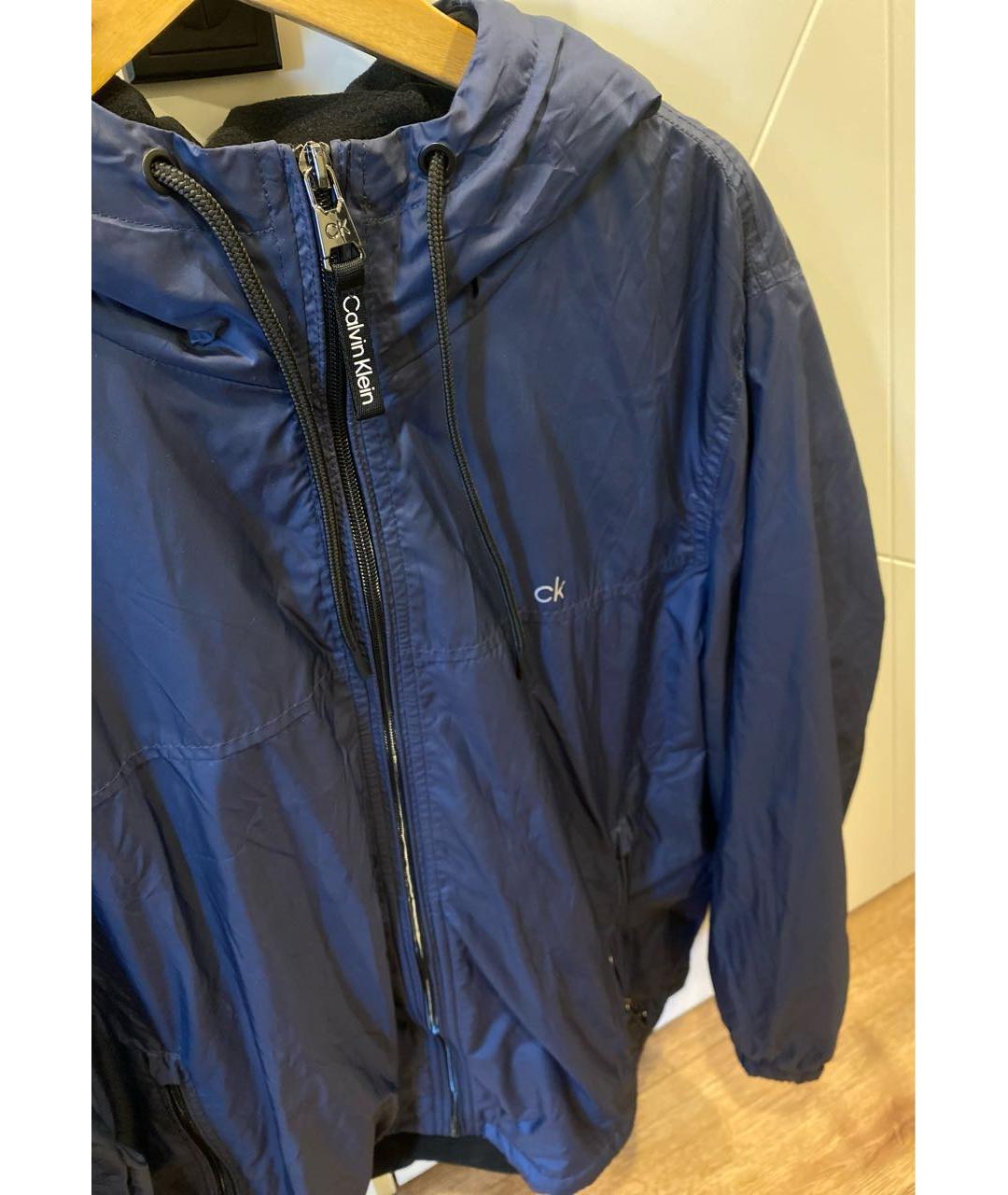 CALVIN KLEIN Темно-синяя полиэстеровая куртка, фото 3