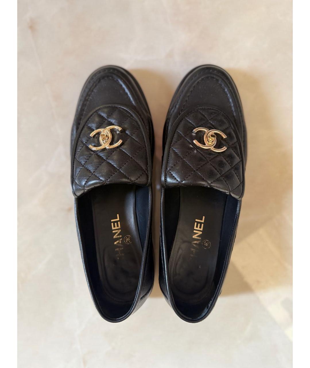 CHANEL Черные кожаные лоферы, фото 2