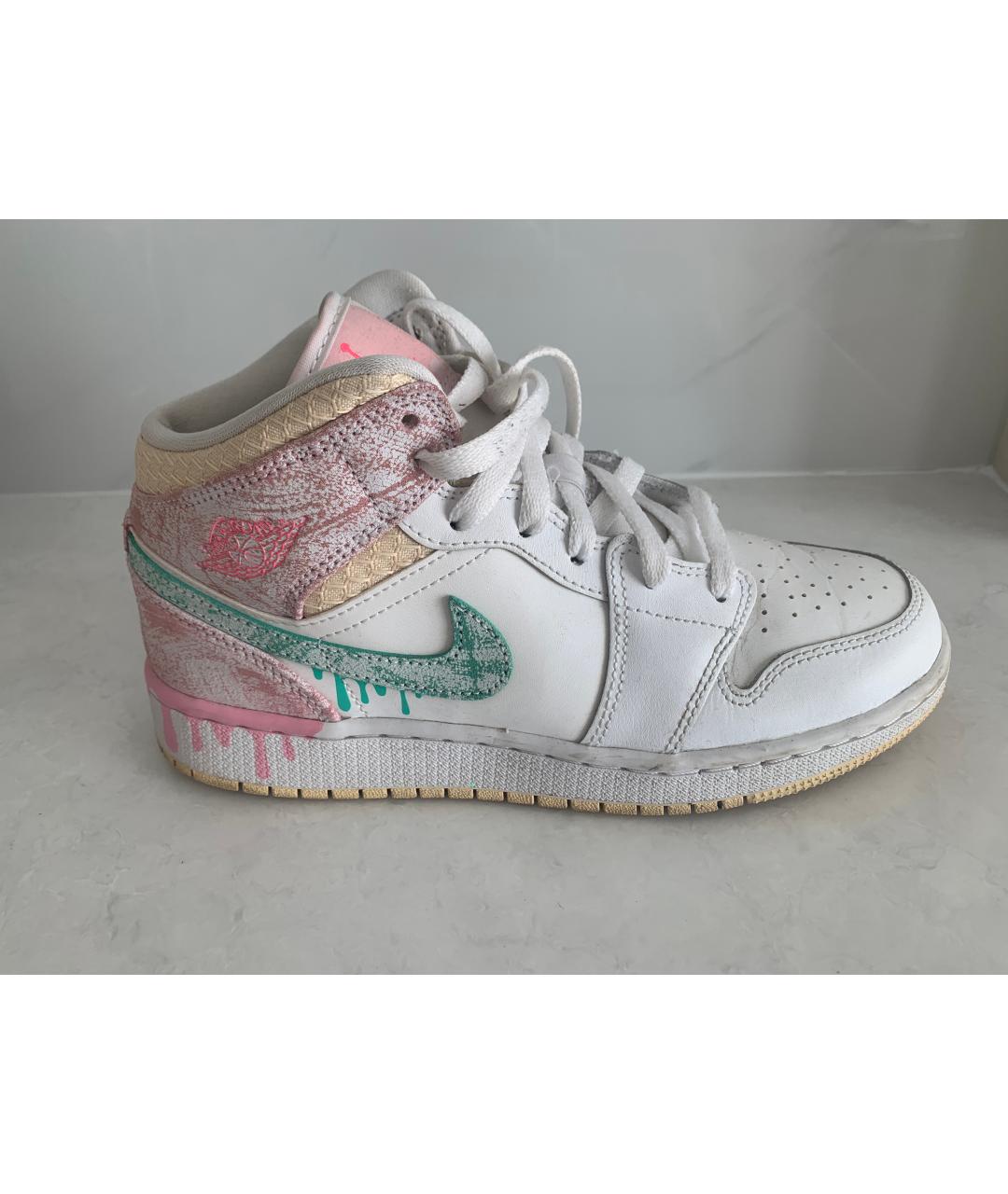 NIKE Белые кожаные кроссовки, фото 6