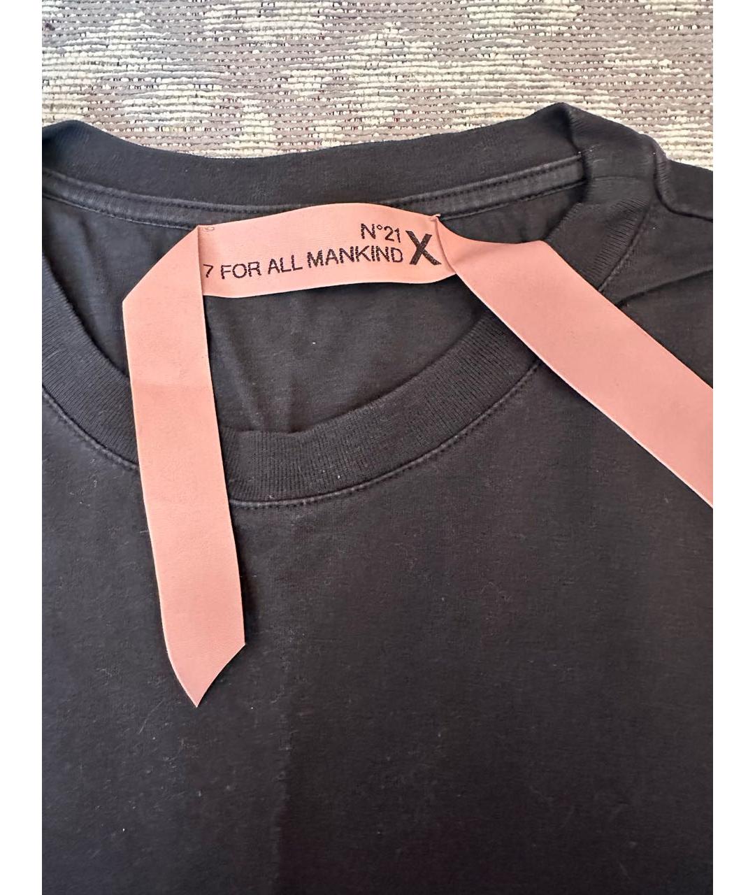 7 FOR ALL MANKIND Антрацитовая хлопковая футболка, фото 3