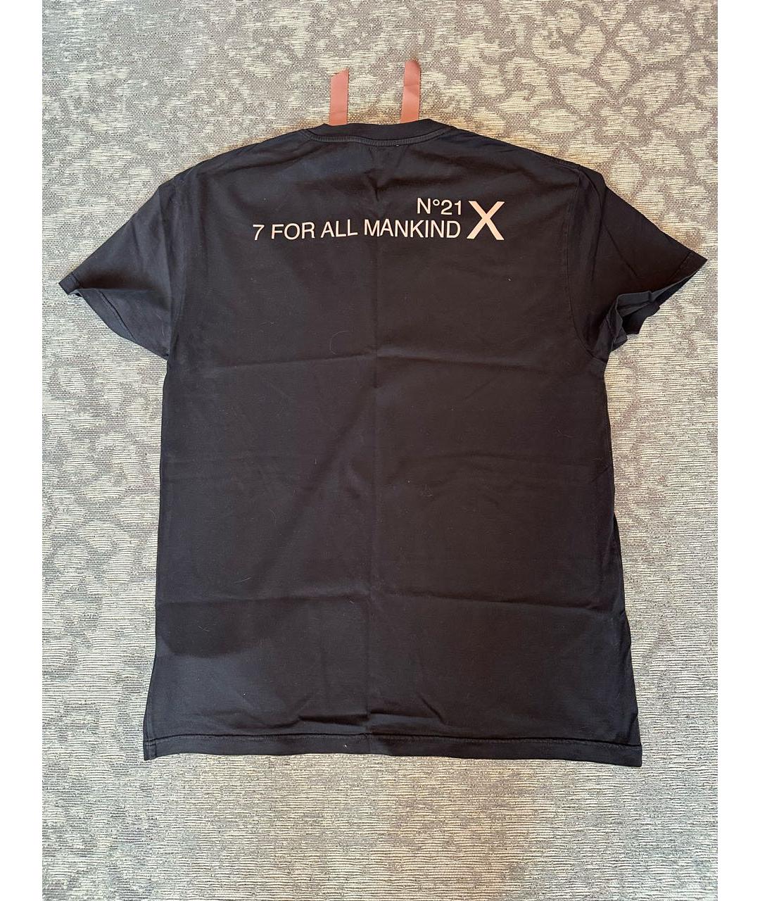 7 FOR ALL MANKIND Антрацитовая хлопковая футболка, фото 2