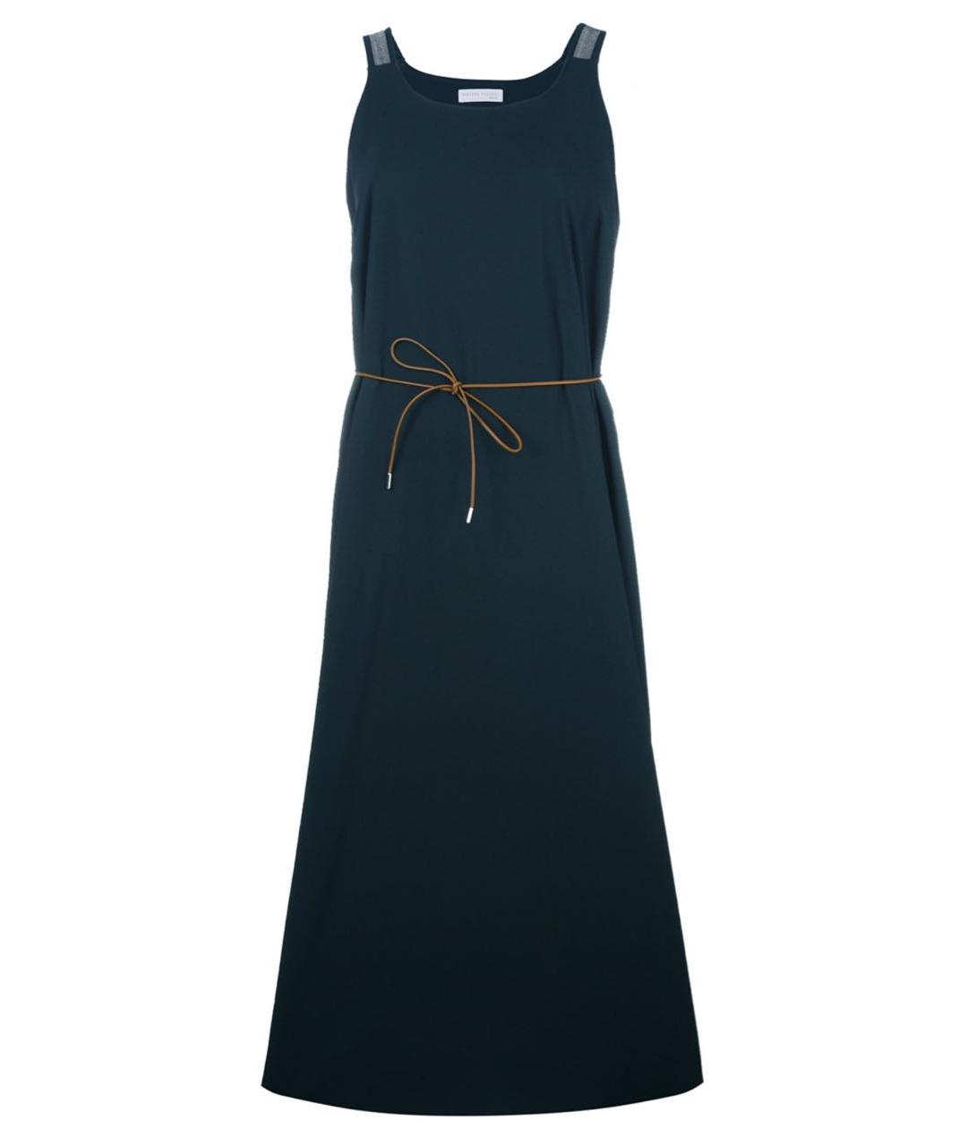 FABIANA FILIPPI Антрацитовый хлопко-эластановый сарафан, фото 1