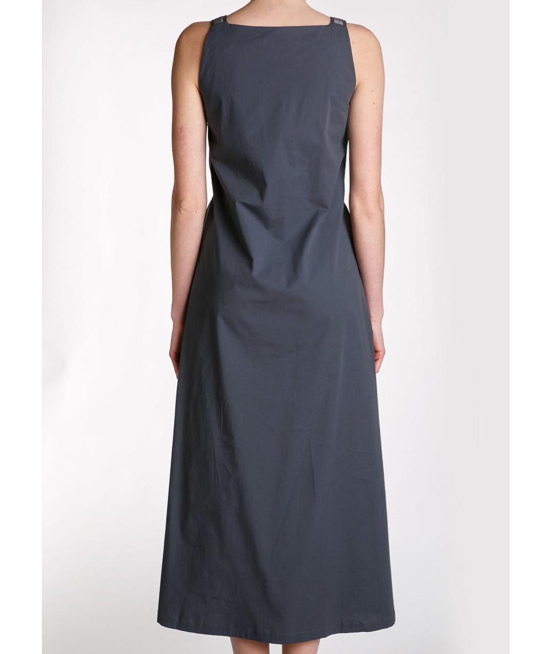FABIANA FILIPPI Антрацитовый хлопко-эластановый сарафан, фото 3